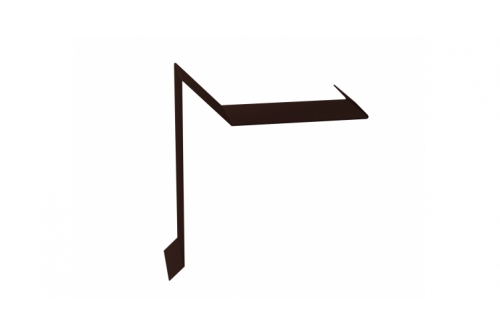 Планка ветровая для мягкой кровли двойная завальцовка 60х30х90 0,5 Velur RAL 8017 шоколад | Металлобаза Волхонка