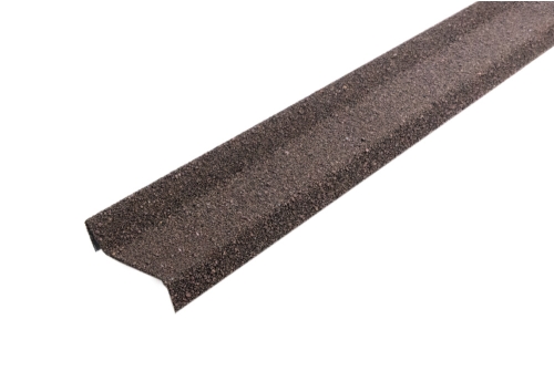Планка примыкания внакладку фартук S6 Grand Line c гранулятом Роки коричневый | Металлобаза Волхонка