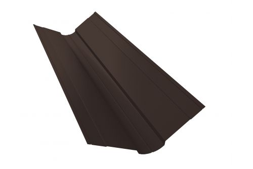 Планка ендовы верхней фигурной 100x100 0,5 Velur RR 32 темно-коричневый | Металлобаза Волхонка