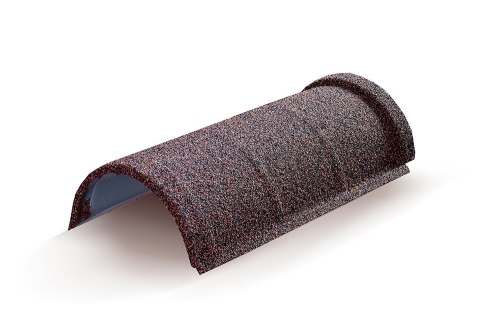 Конек полукруглый одинарный AeroDek Tradition /Firenze серый валун | Металлобаза Волхонка