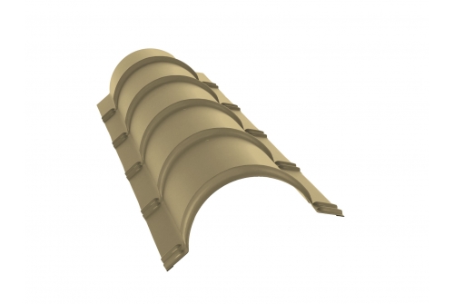 Планка конька полукруглого 0,45 PE с пленкой RAL 1014 слоновая кость | Металлобаза Волхонка
