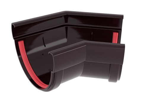 Угол желоба 135 град.Дизайн 135 ПВХ Grand Line коричневый (RR32) | Металлобаза Волхонка