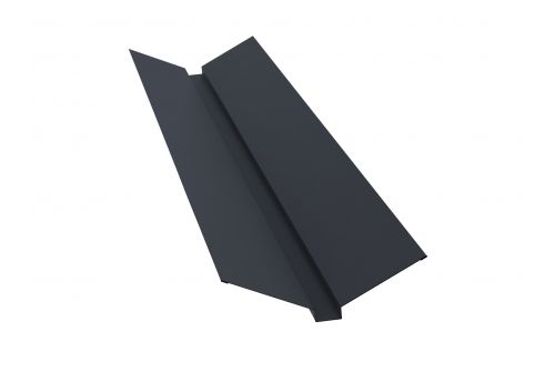Планка ендовы верхней 115х30х115 0,5 Quarzit с пленкой RAL 7024 мокрый асфальт | Металлобаза Волхонка