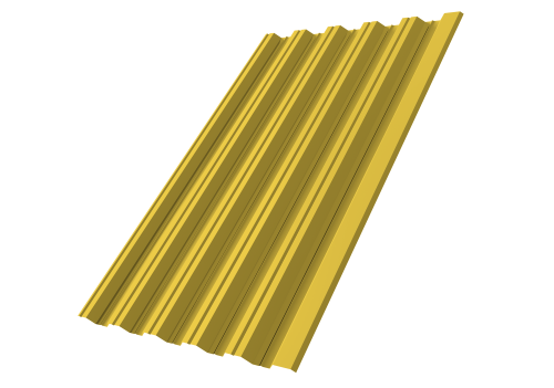 Профнастил НС35R 0,45 ПЭ RAL 1018 цинково-желтый | Металлобаза Волхонка