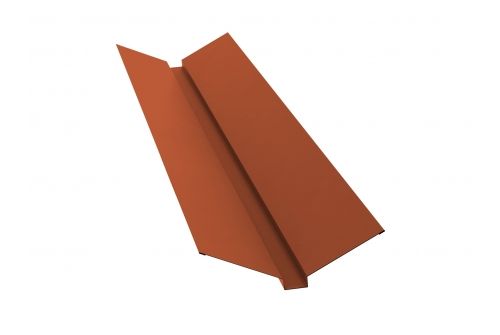 Планка ендовы верхней 115х30х115 0,5 Satin с пленкой RAL 8004 терракота | Металлобаза Волхонка