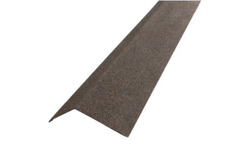 Планка карнизная Grand Line c гранулятом для мягкой кровли 100*65 коричневая | Металлобаза Волхонка