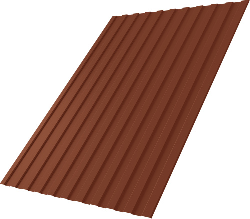 Профнастил С8A в02 0,5 Сатин с пленкой RAL 8004 терракота | Металлобаза Волхонка