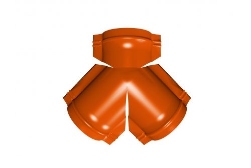 Тройник Y конька полукруглого PE с пленкой RAL 2004 оранжевый | Металлобаза Волхонка