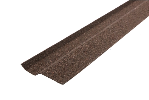 Планка примыкания внакладку фартук S6 Grand Line c гранулятом коричневая | Металлобаза Волхонка