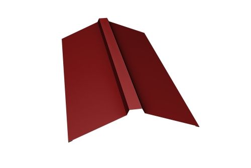 Планка конька прямоугольного 150х30х150 0,45 PE с пленкой RAL 3011 коричнево-красный | Металлобаза Волхонка