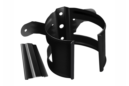 Хомут трубы метал. на дерево GL ПВХ черный (RAL 9005) | Металлобаза Волхонка