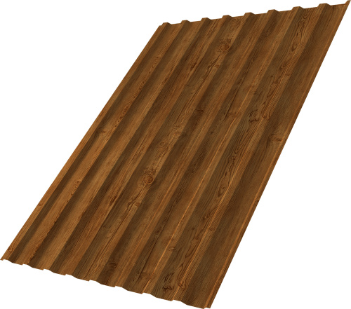 Профнастил С20B 0,45 Принт Элит Золотой дуб TwinColor | Металлобаза Волхонка