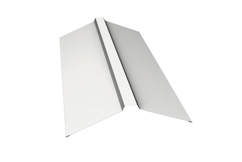Планка конька прямоугольного 150х30х150 0,5 Satin с пленкой RAL 9003 сигнальный белый | Металлобаза Волхонка