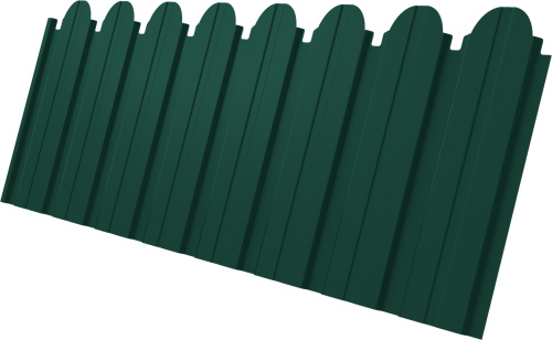 Профнастил C10B фигурный 0,5 Сатин матовый RAL 6005 зеленый мох | Металлобаза Волхонка