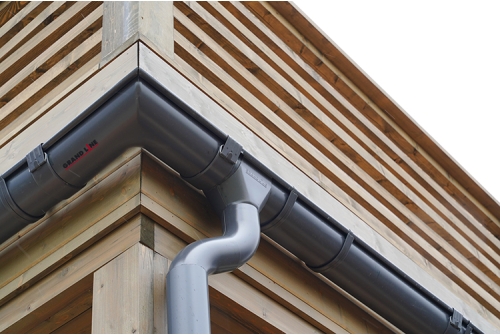 Угол желоба внутренний Grand Line 90 гр 150 мм RAL 7024 мокрый асфальт | Металлобаза Волхонка