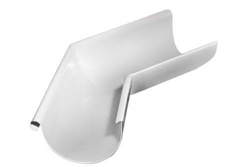 Угол желоба внешний Grand Line 135 гр 125 мм RAL 9003 сигнальный белый | Металлобаза Волхонка