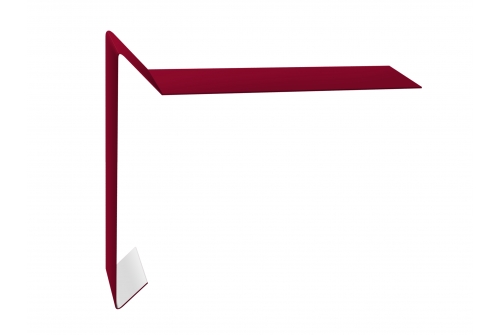 Планка ветровая для мягкой кровли 100х20х100 0,45 PE с пленкой RAL 3003 рубиново-красный | Металлобаза Волхонка