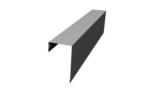 Планка торцевая фасадная фальц 65мм 0,5 Satin с пленкой RAL 9005 черный | Металлобаза Волхонка