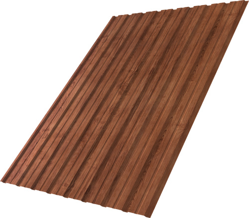 Профнастил C10B фигурный 0,45 Принт Премиум Рябина насыщенная Фреш TwinColor | Металлобаза Волхонка