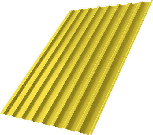 Профнастил С20B 0,45 ПЭ RAL 1018 цинково-желтый | Металлобаза Волхонка