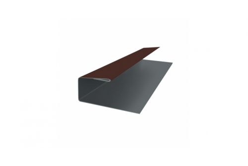 J-Профиль 18мм 0,5 GreenСoat Pural с пленкой RR 887 шоколадно-коричневый (RAL 8017 шоколад) | Металлобаза Волхонка