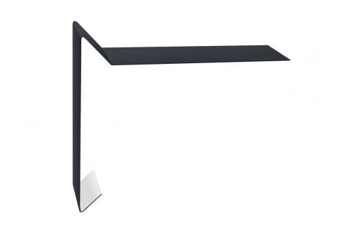 Планка ветровая для мягкой кровли 100х20х100 0,5 Satin с пленкой RAL 7024 мокрый асфальт | Металлобаза Волхонка