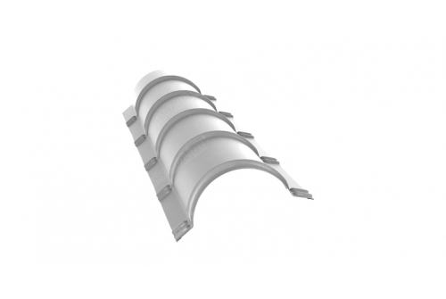 Планка малого конька полукруглого 0,5 Satin с пленкой RAL 9003 сигнальный белый | Металлобаза Волхонка