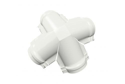 Четверник конька малого полукруглого Satin с пленкой RAL 9003 сигнальный белый | Металлобаза Волхонка