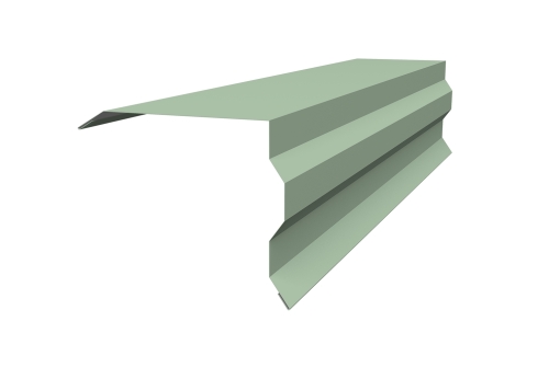 Планка торцевая фигурная 100х85 0,45 PE с пленкой RAL 6019 бело-зеленый | Металлобаза Волхонка