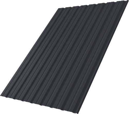 Профнастил С10R 0,4 ПЭ матовый RAL 7024 мокрый асфальт | Металлобаза Волхонка