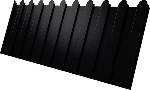 Профнастил С8A в02 фигурный 0,5 Velur с пленкой RAL 9005 черный | Металлобаза Волхонка