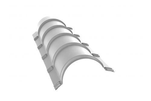 Планка конька полукруглого 0,4 PE с пленкой RAL 9003 сигнальный белый | Металлобаза Волхонка