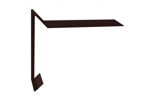 Планка ветровая для мягкой кровли 100х20х100 0,5 Quarzit с пленкой RAL 8017 шоколад | Металлобаза Волхонка