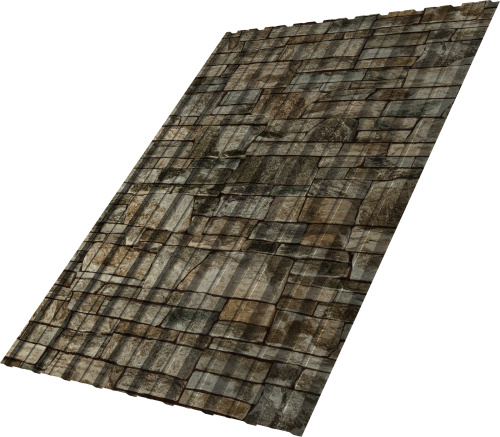 Профнастил C10B фигурный 0,45 Принт Элит Камень TwinColor | Металлобаза Волхонка