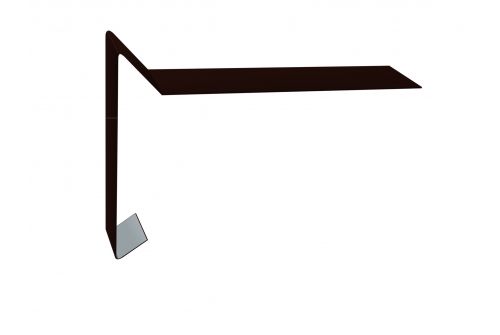 Планка ветровая для мягкой кровли 100х20х70 0,5 Satin с пленкой RR 32 темно-коричневый | Металлобаза Волхонка