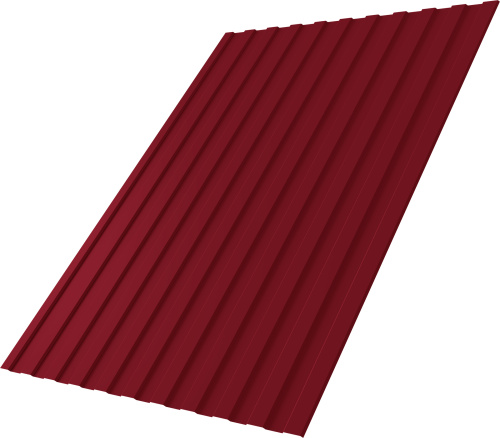 Профнастил С8A в02 0,45 ПЭ с пленкой RAL 3003 рубиново-красный | Металлобаза Волхонка