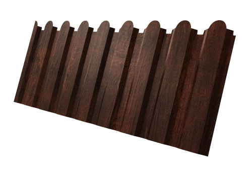 Профнастил С20A фигурный 0,45 Принт Премиум Бразильская вишня темная Фреш TwinColor | Металлобаза Волхонка