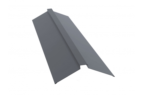 Планка конька плоского 115х30х115 0,5 Satin с пленкой RAL 9006 бело-алюминиевый | Металлобаза Волхонка