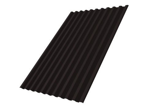 Профнастил С21R 0,5 Rooftop Бархат с пленкой RAL 9005 черный | Металлобаза Волхонка