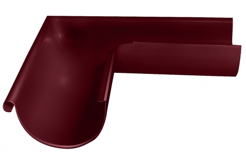 Угол желоба внешний Optima 90гр 125мм RAL 3005 красное вино | Металлобаза Волхонка
