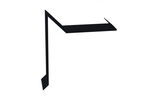 Планка ветровая для мягкой кровли двойная завальцовка 60х30х90 0,5 Quarzit lite с пленкой RAL 9005 черный | Металлобаза Волхонка