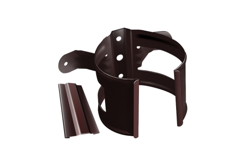 Хомут трубы металлический на дерево Grand Line ПВХ шоколадный (RAL 8017) | Металлобаза Волхонка