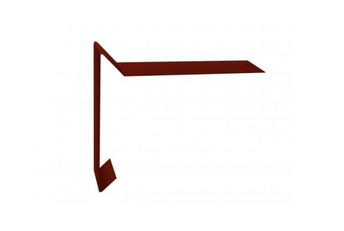 Планка ветровая для мягкой кровли 100х20х100 0,5 Velur RAL 3009 оксидно-красный | Металлобаза Волхонка