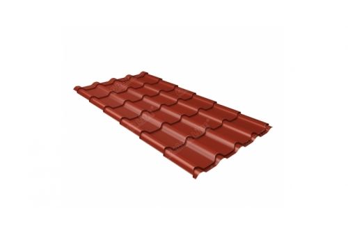 Металлочерепица камея 0,5 GreenCoat Pural matt RR 29 красный (RAL 3009 оксидно-красный) | Металлобаза Волхонка