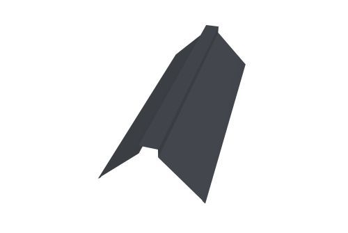 Планка конька плоского 175х50х175 0,45 PE с пленкой RAL 7024 мокрый асфальт | Металлобаза Волхонка