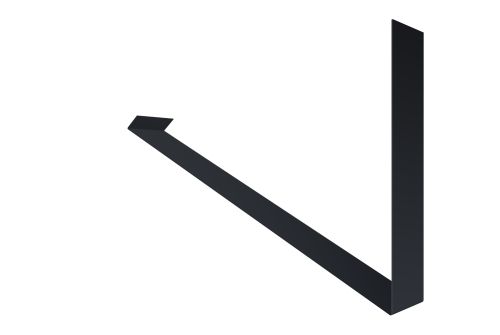 Планка примыкание верхнее к трубе фальц Grand Line 0,5 Satin с пленкой RAL 7024 мокрый асфальт | Металлобаза Волхонка