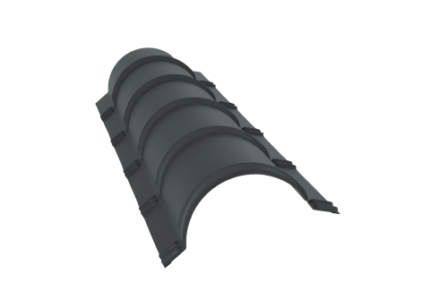 Планка малого конька полукруглого 0,45 PE с пленкой RAL 7005 мышино-серый | Металлобаза Волхонка