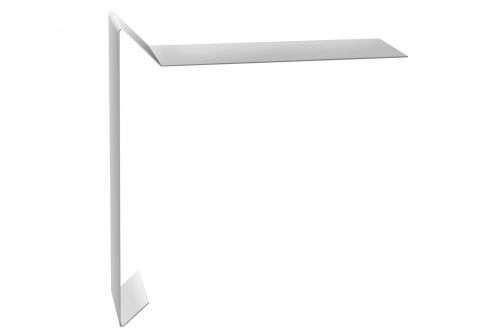 Планка ветровая для мягкой кровли 130х25х100 0,5 Satin с пленкой RAL 9003 сигнальный белый | Металлобаза Волхонка