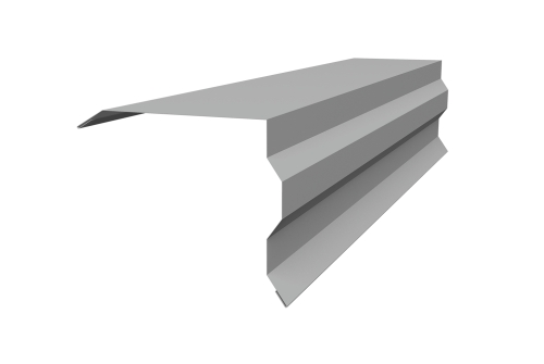 Планка торцевая фигурная 100х85 0,45 PE с пленкой RAL 9006 бело-алюминиевый | Металлобаза Волхонка