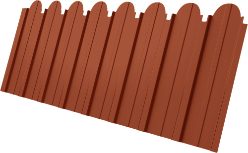 Профнастил C10A фигурный 0,5 Сатин RAL 8004 терракота | Металлобаза Волхонка